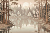 Nature wallpaper featuring morning sun and misty forest landscape